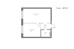 1-к квартира, вторичка, 48м2, 14/21 этаж