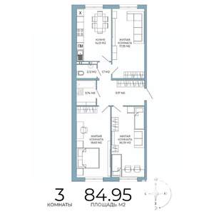 3-к квартира, вторичка, 85м2, 9/18 этаж