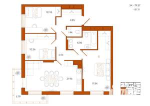 3-к квартира, вторичка, 81м2, 6/18 этаж
