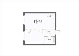 1-к квартира, вторичка, 47м2, 11/21 этаж