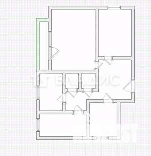 4-к квартира, вторичка, 76м2, 1/5 этаж