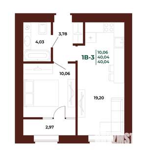 1-к квартира, вторичка, 41м2, 15/17 этаж