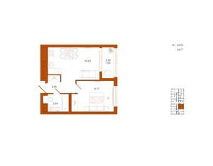 1-к квартира, вторичка, 36м2, 10/18 этаж