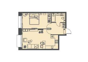 1-к квартира, вторичка, 51м2, 7/23 этаж
