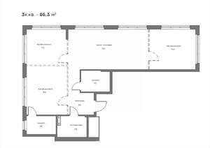 3-к квартира, вторичка, 86м2, 9/21 этаж