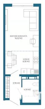1-к квартира, вторичка, 32м2, 17/17 этаж