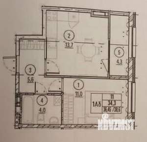 1-к квартира, вторичка, 39м2, 6/18 этаж