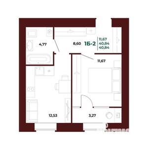 1-к квартира, вторичка, 41м2, 8/17 этаж
