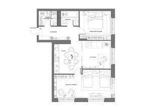 2-к квартира, вторичка, 78м2, 3/21 этаж