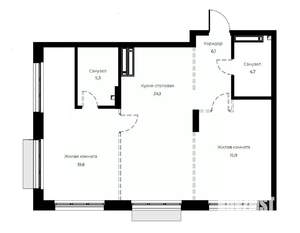 2-к квартира, вторичка, 76м2, 8/23 этаж