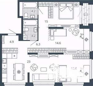 3-к квартира, вторичка, 87м2, 18/24 этаж