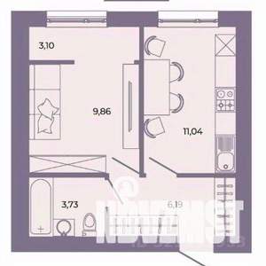 1-к квартира, вторичка, 34м2, 9/10 этаж