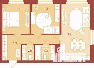 3-к квартира, вторичка, 62м2, 14/17 этаж