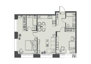 2-к квартира, вторичка, 76м2, 1/23 этаж