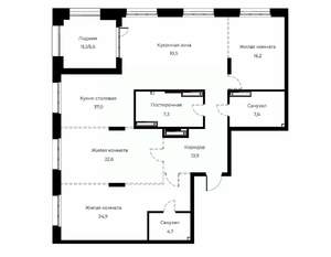 3-к квартира, вторичка, 150м2, 23/23 этаж