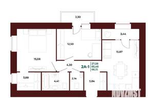 2-к квартира, вторичка, 67м2, 12/17 этаж