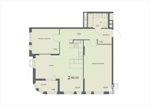 2-к квартира, вторичка, 87м2, 7/18 этаж