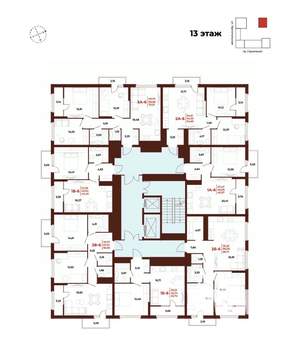 2-к квартира, строящийся дом, 67м2, 13/18 этаж
