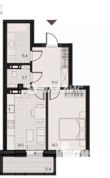 2-к квартира, вторичка, 48м2, 3/16 этаж