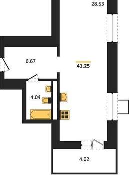 1-к квартира, вторичка, 43м2, 9/18 этаж