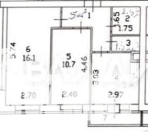 2-к квартира, вторичка, 45м2, 3/5 этаж