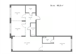 3-к квартира, вторичка, 91м2, 9/21 этаж