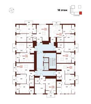 2-к квартира, вторичка, 55м2, 18/18 этаж