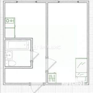 1-к квартира, вторичка, 29м2, 1/5 этаж