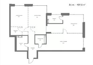 3-к квартира, вторичка, 108м2, 20/21 этаж