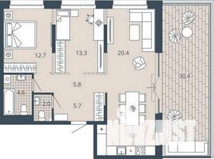 2-к квартира, вторичка, 88м2, 6/23 этаж
