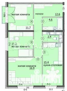 3-к квартира, вторичка, 75м2, 17/18 этаж