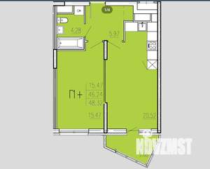 1-к квартира, вторичка, 48м2, 2/18 этаж