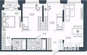 3-к квартира, вторичка, 86м2, 9/24 этаж