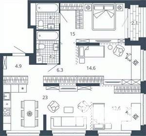3-к квартира, вторичка, 87м2, 20/24 этаж