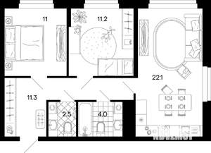 3-к квартира, вторичка, 62м2, 3/17 этаж
