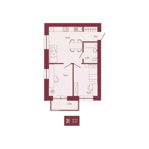 3-к квартира, вторичка, 51м2, 3/17 этаж