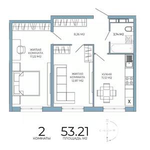 2-к квартира, вторичка, 53м2, 10/18 этаж