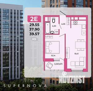 2-к квартира, вторичка, 40м2, 20/20 этаж