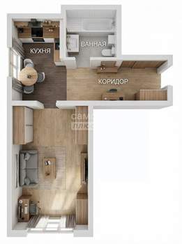 1-к квартира, вторичка, 28м2, 4/5 этаж