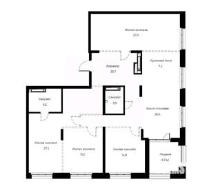 4-к квартира, вторичка, 151м2, 23/23 этаж