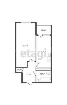 1-к квартира, вторичка, 41м2, 10/18 этаж