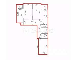 3-к квартира, вторичка, 101м2, 10/18 этаж