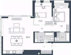 2-к квартира, вторичка, 83м2, 15/23 этаж