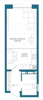 1-к квартира, вторичка, 32м2, 2/17 этаж