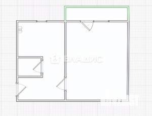 1-к квартира, вторичка, 31м2, 5/5 этаж