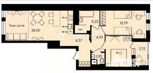 3-к квартира, вторичка, 74м2, 2/17 этаж