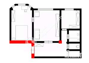 2-к квартира, вторичка, 60м2, 4/5 этаж