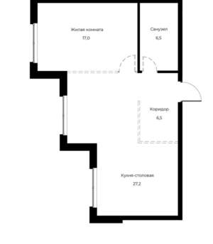 1-к квартира, вторичка, 57м2, 6/23 этаж