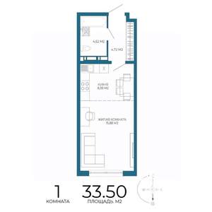 1-к квартира, вторичка, 34м2, 4/17 этаж