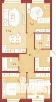 3-к квартира, вторичка, 83м2, 14/17 этаж